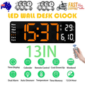 13" Orange Large Digital Big Jumbo LED Wall Desk Clock Display With Temperature Calendar V201-FAZ0013OR8AU