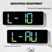 16" Green gradient color Large Digital Big Jumbo LED Wall Desk Clock Display With Temperature Calendar V201-FAZ0016GR8AU