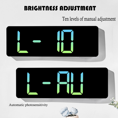 16" Green gradient color Large Digital Big Jumbo LED Wall Desk Clock Display With Temperature Calendar V201-FAZ0016GR8AU