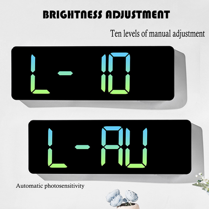 16" Green gradient color Large Digital Big Jumbo LED Wall Desk Clock Display With Temperature Calendar V201-FAZ0016GR8AU