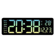 16" Green gradient color Large Digital Big Jumbo LED Wall Desk Clock Display With Temperature Calendar V201-FAZ0016GR8AU
