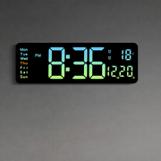 16" Green gradient color Large Digital Big Jumbo LED Wall Desk Clock Display With Temperature Calendar V201-FAZ0016GR8AU