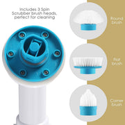 Electric Cordless Spin Scrubber Super Power Scrubber Turbo Scrub Clean Brush V201-FAZ0120DB8AU