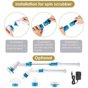 Electric Cordless Spin Scrubber Super Power Scrubber Turbo Scrub Clean Brush V201-FAZ0120DB8AU