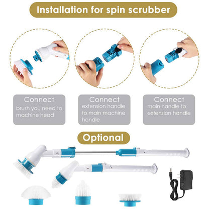 Electric Cordless Spin Scrubber Super Power Scrubber Turbo Scrub Clean Brush V201-FAZ0120DB8AU
