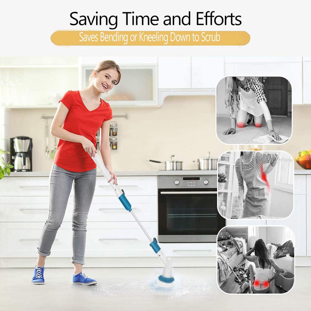 Electric Cordless Spin Scrubber Super Power Scrubber Turbo Scrub Clean Brush V201-FAZ0120DB8AU