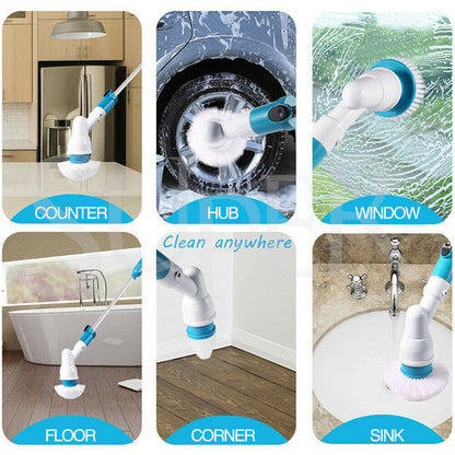 10PCS Rechargeable Spin Scrubber Electric Turbo Scrub Cleaning Brush Cordless Kit V201-FAZ0120DB8AUX10
