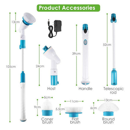10PCS Rechargeable Spin Scrubber Electric Turbo Scrub Cleaning Brush Cordless Kit V201-FAZ0120DB8AUX10