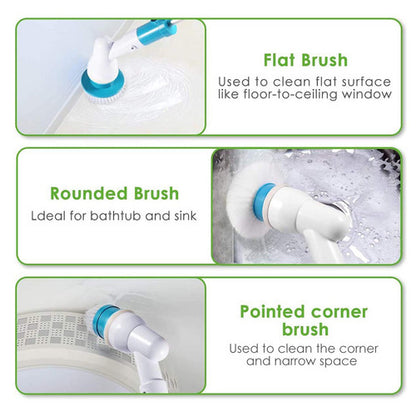 5PCS Rechargeable Spin Scrubber Electric Turbo Scrub Cleaning Brush Cordless Kit V201-FAZ0120DB8AUX5
