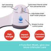 Toilet Bidet Seat Hygiene Water Wash Clean Unisex Easy Attachment Dual Nozzles V201-FAZ0181008AU