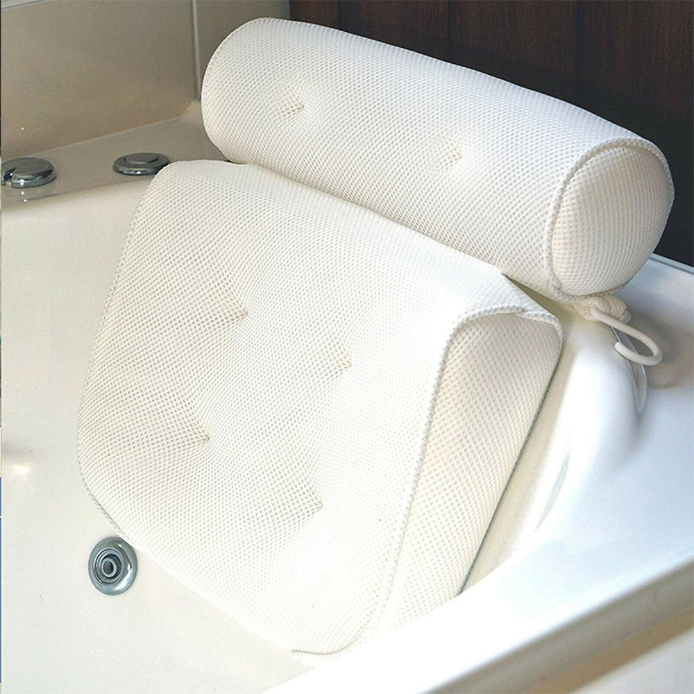 3D Spa Mesh Bath Pillow Neck Back Support Bathtub Tub Cushions V201-FAZ0230WH8AU