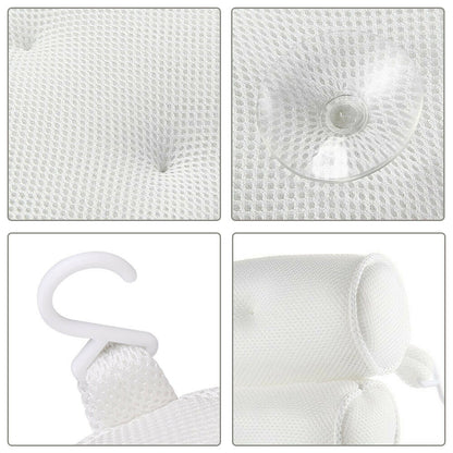 3D Spa Mesh Bath Pillow Neck Back Support Bathtub Tub Cushions V201-FAZ0230WH8AU