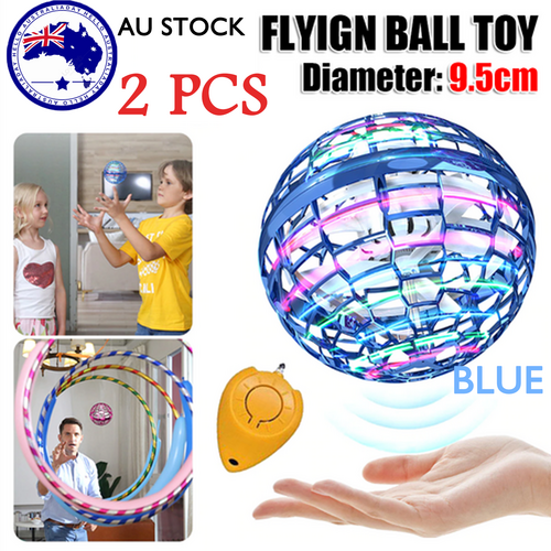 2pcs BLUE Flying Ball Mini Hand UFO Toys Drone Helicopter Hover Quadcopter Kids Toys Gifts V201-FAZ0702BU8AUX2