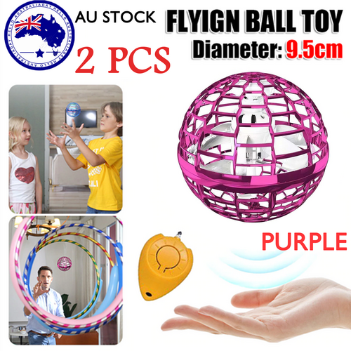 2pcs PURPLE Flying Ball Mini Hand UFO Toys Drone Helicopter Hover Quadcopter Kids Toys Gifts V201-FAZ0702PI8AUX2