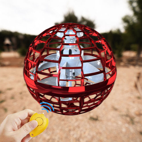 2pcs RED Flying Ball Mini Hand UFO Toys Drone Helicopter Hover Quadcopter Kids Toys Gifts V201-FAZ0702RE8AUX2