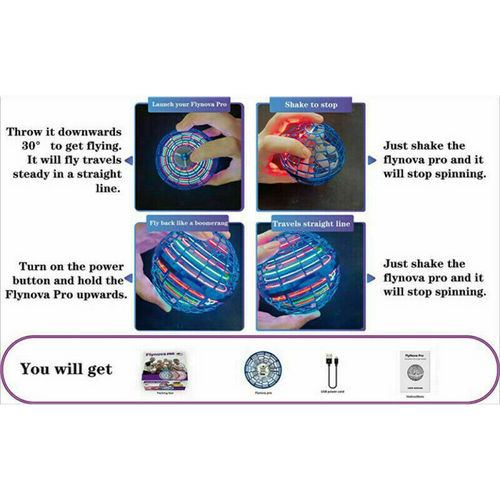 Flying Ball UFO Toy Flynova Pro Spinner Hand Mini Drone Helicopter Hover Gift V201-FAZ0702RE8AU