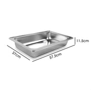 9L Chafing Dish Set Buffet Pan Bain Marie Bow Stainless Steel Food Warmer V201-FAZ4990SI8AU