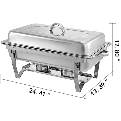 9L Chafing Dish Set Buffet Pan Bain Marie Bow Stainless Steel Food Warmer V201-FAZ4990SI8AU