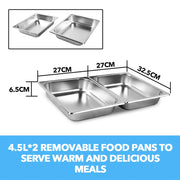 9L Chafing Dish Set Buffet Pan Bain Marie Bow Stainless Steel Food Warmer V201-FAZ4991SI8AU