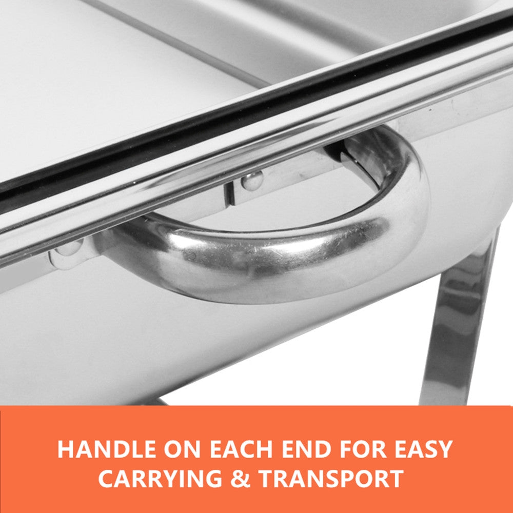 9L Chafing Dish Set Buffet Pan Bain Marie Bow Stainless Steel Food Warmer (3x3L) V201-FAZ4992SI8AU