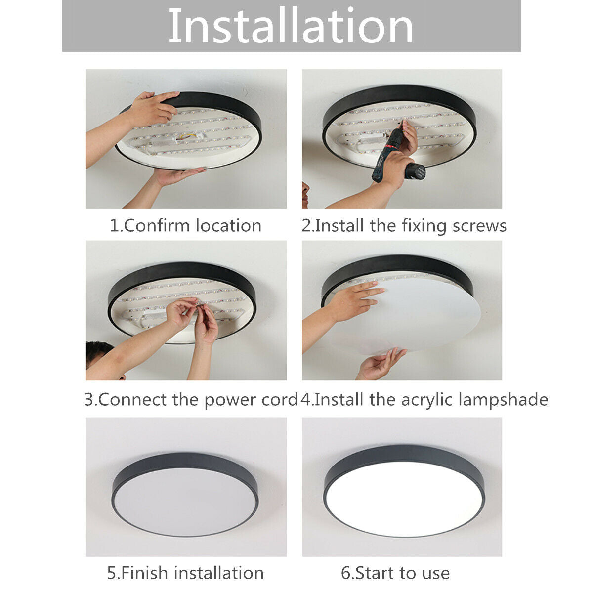 30CM LED Ceiling Light Modern Surface Mount Flush Panel Downlight Ultra-thin V201-FBA0030BL8AU