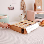 3 Grids Bamboo Food Wrap Dispenser Cutter Foil Cling Film Storage Holder Box Kitchen V201-FCA0004WO8AU