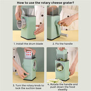 Kitchen Vegetable Food Manual Rotary Drum Grater Chopper Slicer Fruit Cutter V201-FCA0042GE8AU