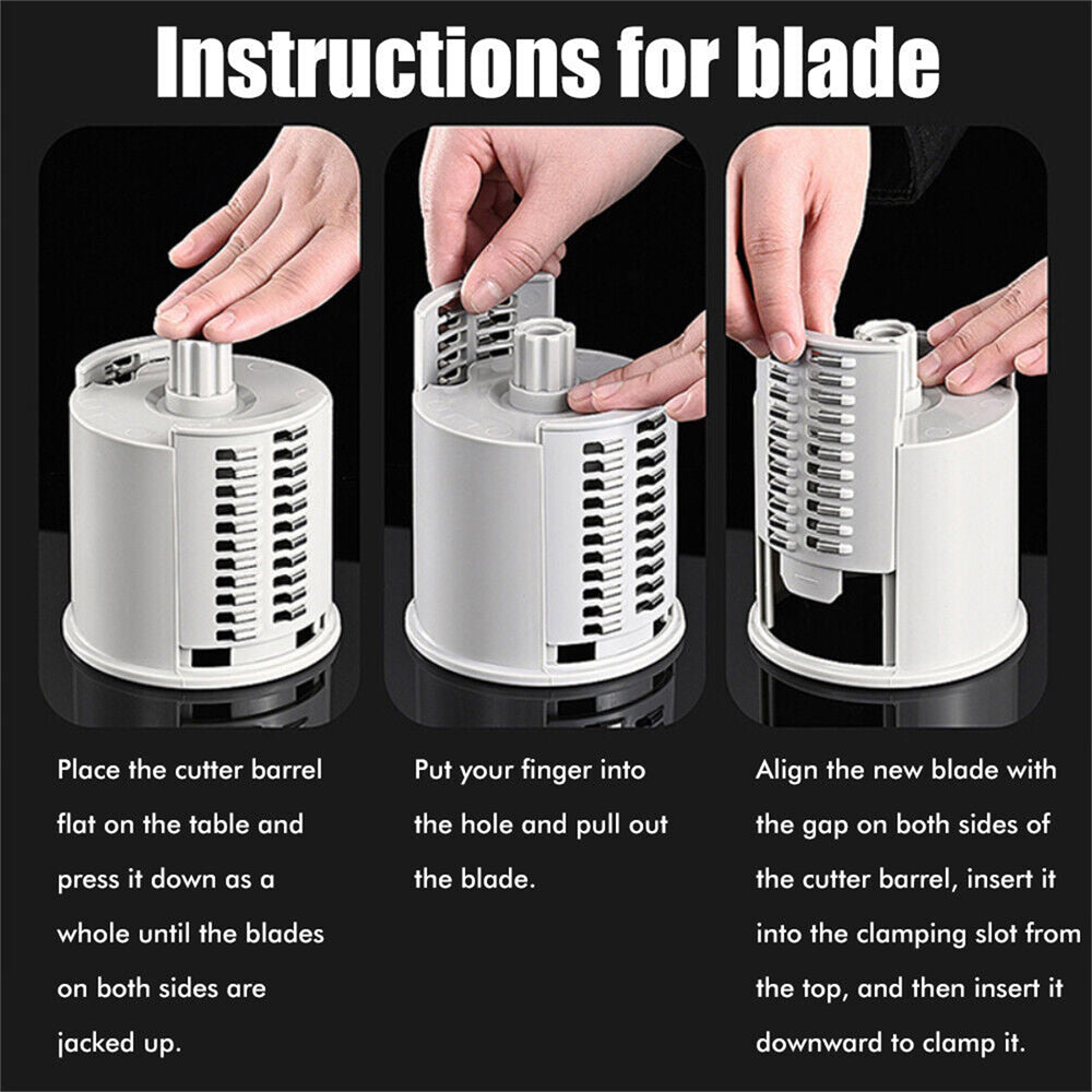 Kitchen Vegetable Food Manual Rotary Drum Grater Chopper Slicer Fruit Cutter V201-FCA0042GE8AU