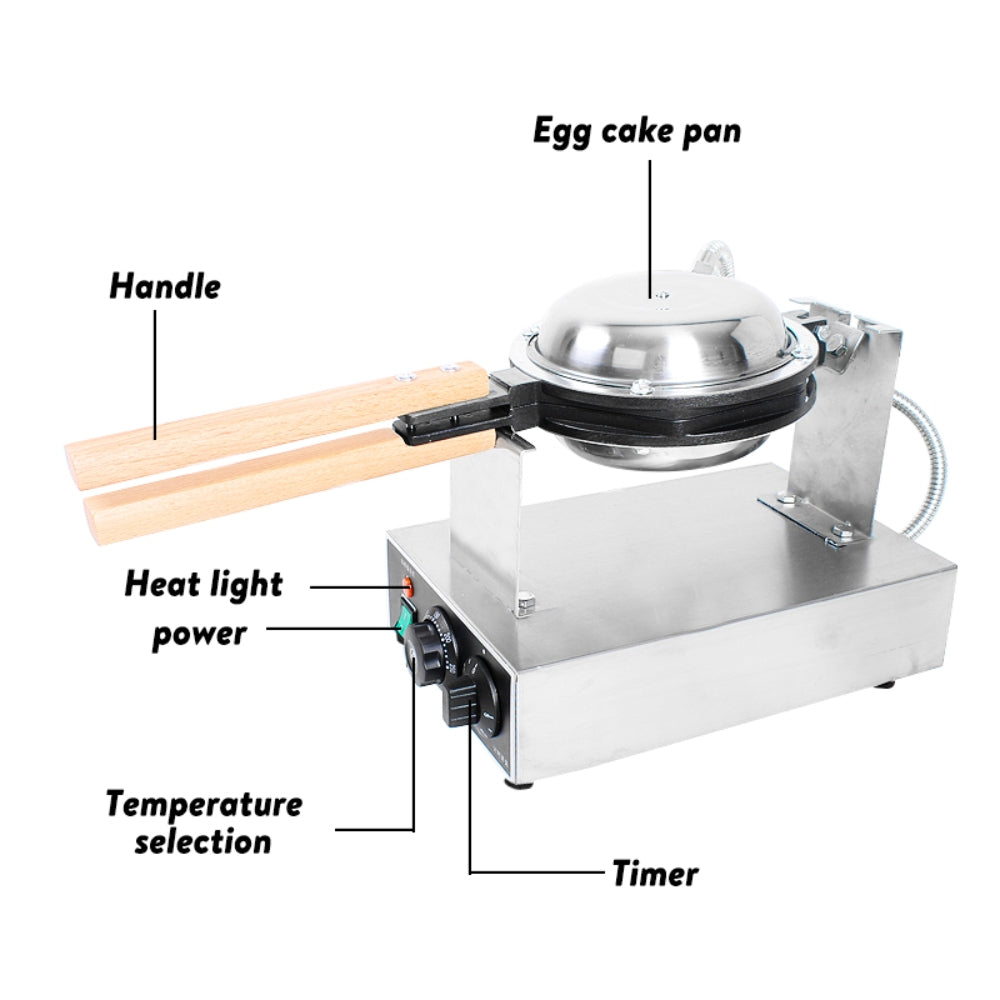 Commercial Electric Egg Puff Bubble Cake Waffle Egg Maker Machine Nonstick V201-FCA0378SI8AU