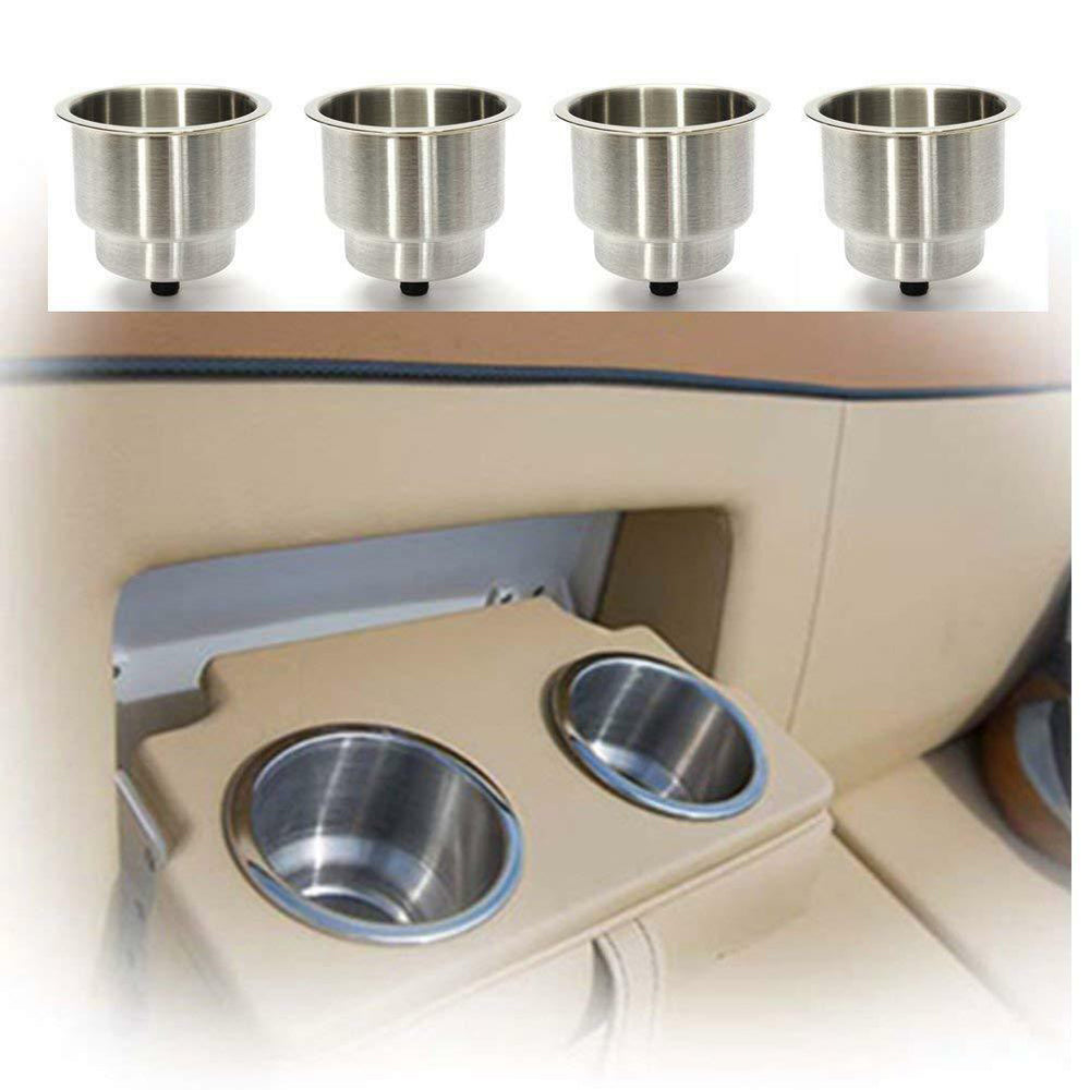 4PCS Stainless Drink Cup Holder Insert for Boat/Car/Truck RV/Camper/Yacht/Sofa V201-FCA0452007AU