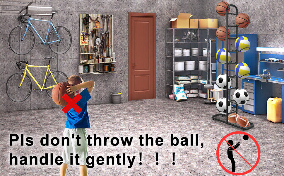 Basketball Soccer Storage Rack Sport Ball Organizer Ball Holder Display Stand V201-FCA7545BL8AU