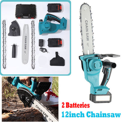 12"inch Cordless Electric Chainsaw + 2 Battery 2 Chain Brushless Wood Cutter Saw V201-FDZ0012BU8AU