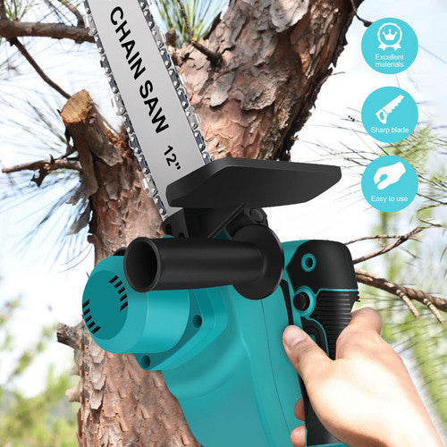 12"inch Cordless Electric Chainsaw + 2 Battery 2 Chain Brushless Wood Cutter Saw V201-FDZ0012BU8AU