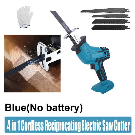 Blue Cordless Electric Reciprocating Saw Cutter with Blades without battery V201-FDZ0030BU8AU