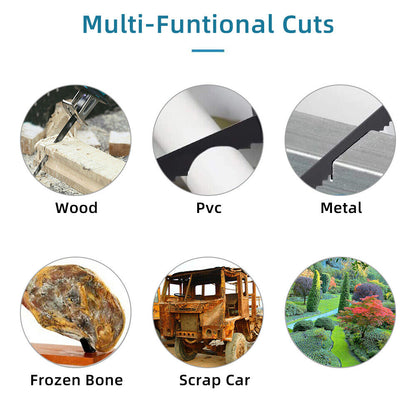 Blue Cordless Electric Reciprocating Saw Cutter with Blades without battery V201-FDZ0030BU8AU