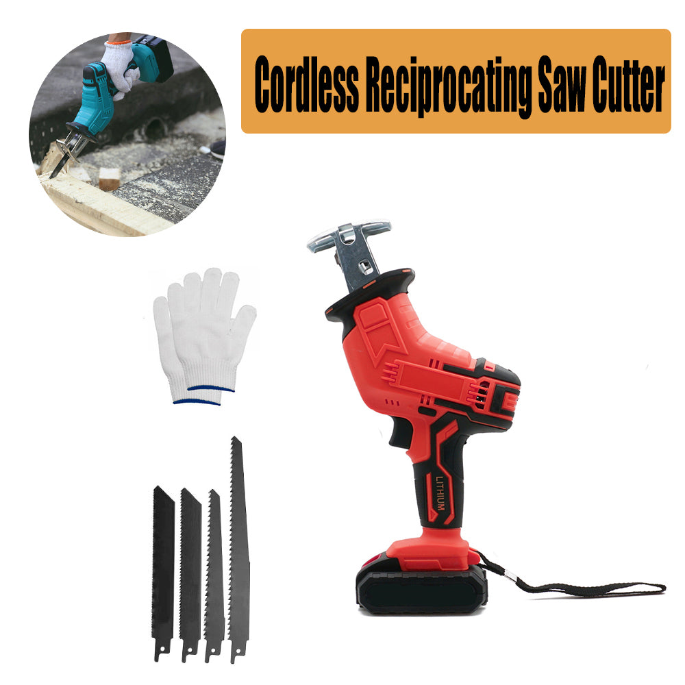 Red Cordless Electric Reciprocating Saw Cutter w+ Blades For Makita Battery V201-FDZ0030RE8AU