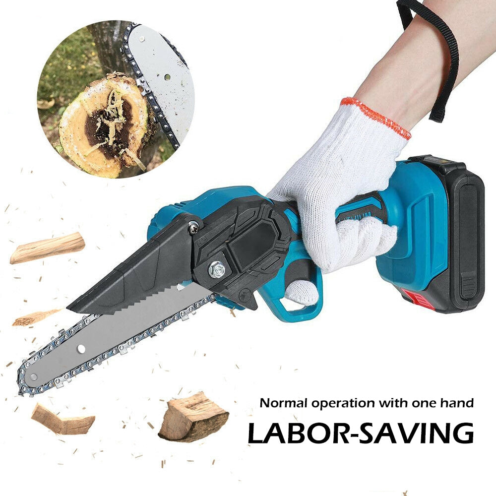 6" Mini Cordless Electric Chainsaw 2X Battery Powered Wood Cutter Rechargeable V201-FDZ0036BU8AU