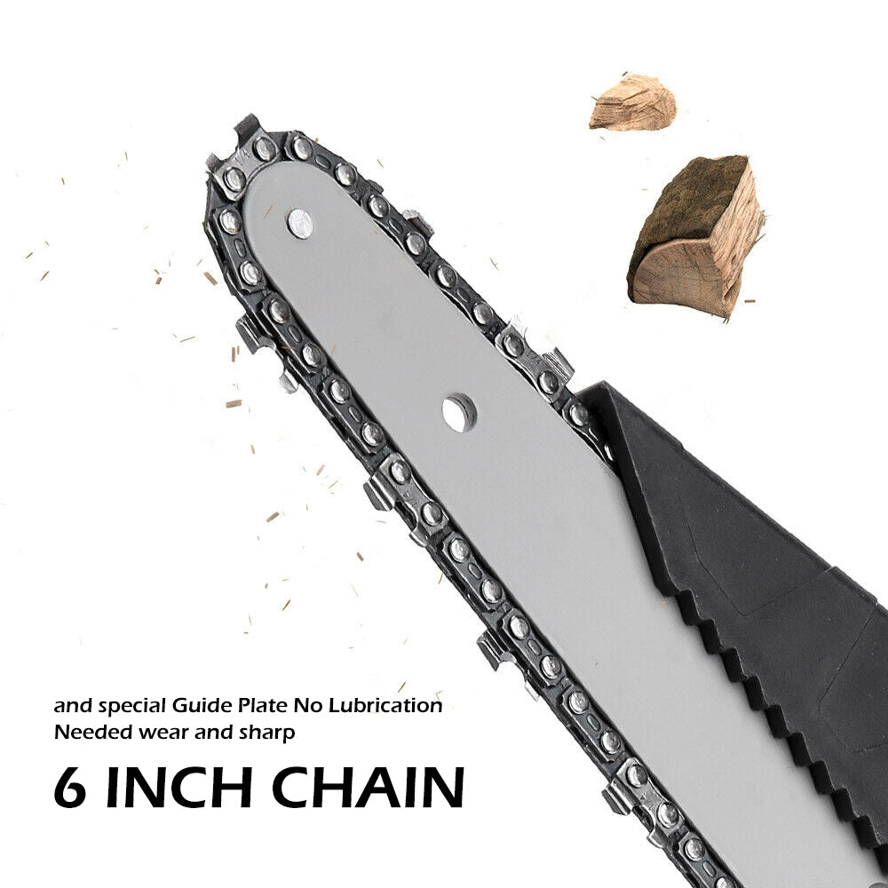 6" Mini Cordless Electric Chainsaw 2X Battery Powered Wood Cutter Rechargeable V201-FDZ0036BU8AU