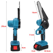 6" Mini Cordless Electric Chainsaw 2X Battery Powered Wood Cutter Rechargeable V201-FDZ0036BU8AU