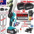 4"+6" Chainsaw Cordless Rechargeable Wood Cutter Saw Chain Saws Electric tools V201-FDZ0036BU8AU2