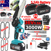 4"+6" Chainsaw Cordless Rechargeable Wood Cutter Saw Chain Saws Electric tools V201-FDZ0036BU8AU2