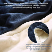 Double-side Flannel Heated Electric Throw Rug Blanket Fast Heating Warm Washable BLUE V201-FDZ1316BU8AU