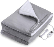 Double-side Flannel Heated Electric Throw Rug Blanket Fast Heating Warm Washable GREY V201-FDZ1316GR8AU