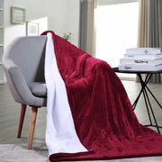 Double-side Flannel Heated Electric Throw Rug Blanket Fast Heating Warm Washable RED V201-FDZ1316RE8AU