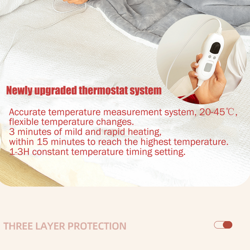 Double-side Flannel Heated Electric Throw Rug Blanket Fast Heating Warm Washable RED V201-FDZ1316RE8AU