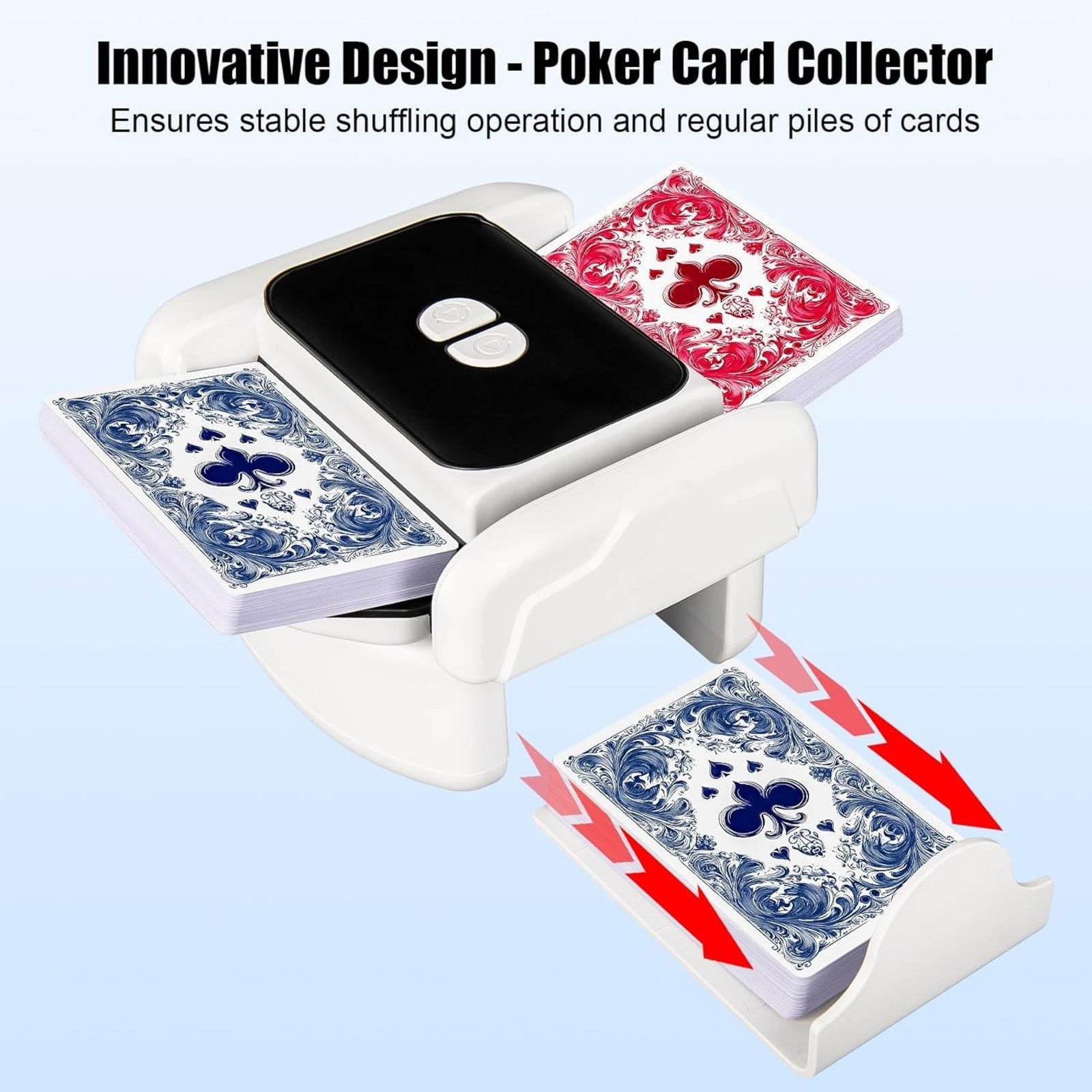 2 Deck Automatic Card Shuffler Board Game Poker Playing Cards Shuffling Machine V201-FDZ1530WH8AU