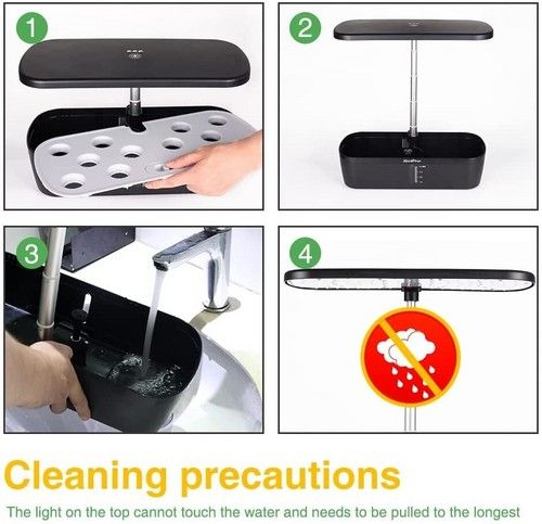 Hydroponics Plant Growing System 12 Pods Indoor Herb Garden Kit Led Light 4L Black V201-FDZ2412BL8AU