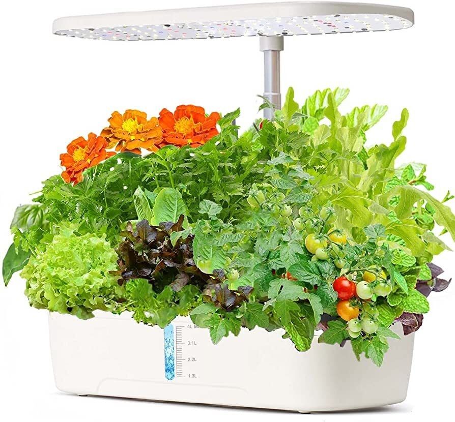 Hydroponics Plant Growing System 12 Pods Indoor Herb Garden Kit Led Light 4L WHITE V201-FDZ2412WH8AU