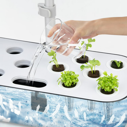 Hydroponics Plant Growing System 12 Pods Indoor Herb Garden Kit Led Light 4L WHITE V201-FDZ2412WH8AU
