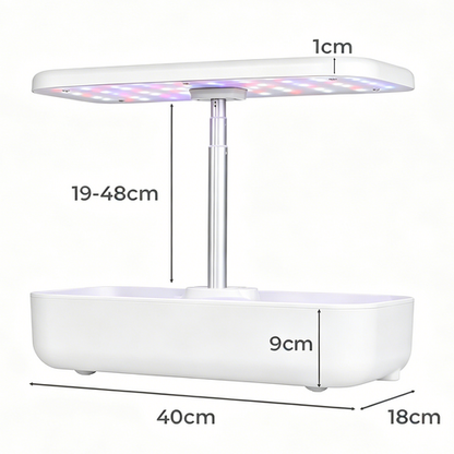 Hydroponics Plant Growing System 12 Pods Indoor Herb Garden Kit Led Light 4L WHITE V201-FDZ2412WH8AU